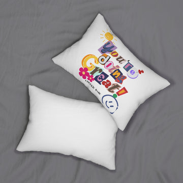 Spun Polyester Lumbar Pillow - 'You're doing Great!'