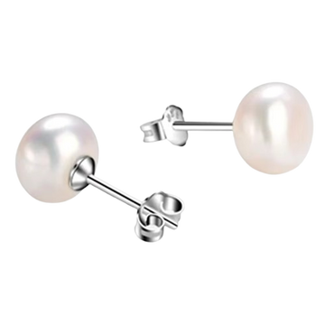 925 Sterling Silver Freshwater Pearl Stud Earrings for Women