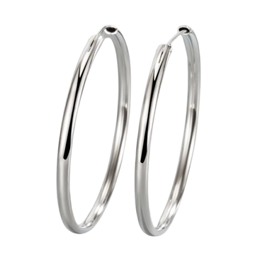 925 Sterling Silver 3MM Thick Hoop Earrings Women Wedding Trend