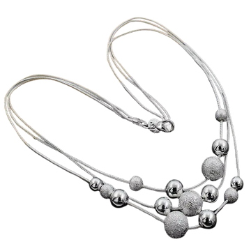 925 Silver Charm Bead Necklace – Fine Jewelry for Women Gift
