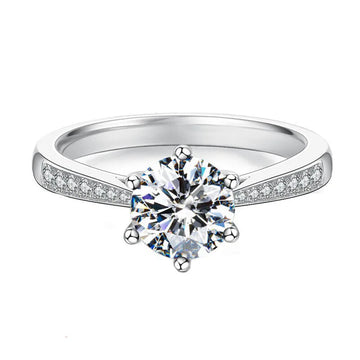 925 Sterling Silver Zircon Adjustable Women's Engagement Ring
