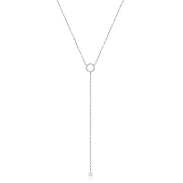 925 Silver Double Circle Zircon Choker Necklace