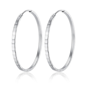 925 Silver Square Earrings Women 3-6CM Big Aesthetic Jewelry