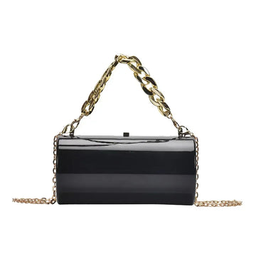 Women's Gold Cylinder Clutch – Mini Party Crossbody Bag