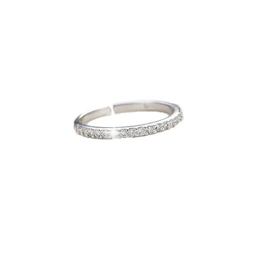 925 Silver Single Row Zircon Ring for Women Luxury Jewelry