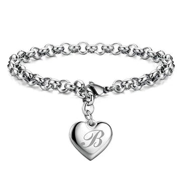 925 Sterling Silver Noble Heart Chain Bracelet for Women