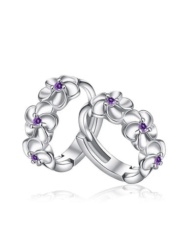 925 Silver Flower Earrings for Women – Charm Jewelry Gift