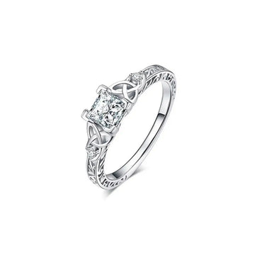 Exquisite Women's Zircon Wedding Ring 925 Sterling Silver