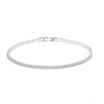 925 Silver Tennis Bracelet 18CM 2mm Zirconia Gift Bangle