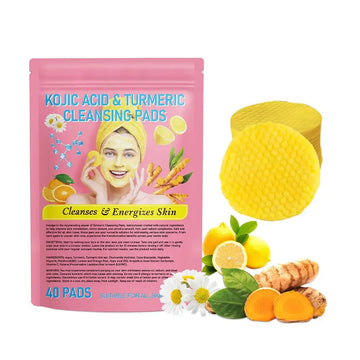 40Pcs Turmeric Kojic Acid Exfoliating Pads – Gentle Skincare
