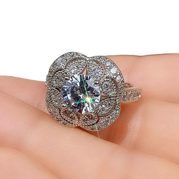 925 Silver CZ Diamond Wedding Ring Set for Women Bridal