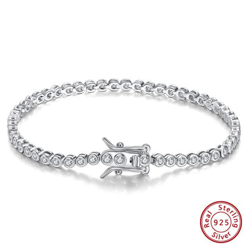 925 Silver Tennis Bracelet CZ 1.5-3mm Women’s Luxury