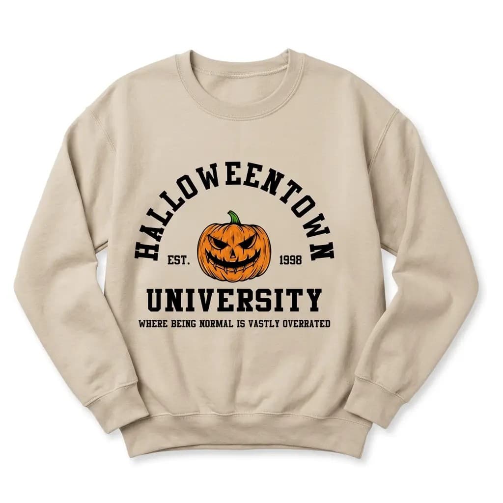 Oversized Halloween Town Pullover — Retro Graphic Fleece — CheeQy Babe