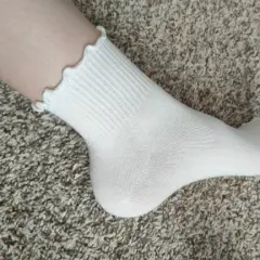 Customer photo of Ruffle Ankle Socks — Chic Breathable Cotton Blend