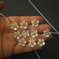Customer photo of Flower Hair Rings — Elegant Braided Style with Rhinestone Accents