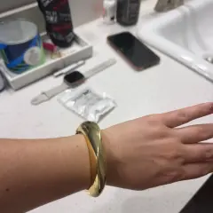 Customer photo of Metal Cuff Bracelet — Bold Geometric Style & Adjustable Bangle
