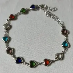 Customer photo of Red Crystal Heart Bracelet — Elegant Metal Chain with Zircon Charm