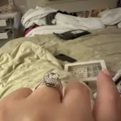 Customer photo of Cubic Zirconia Engagement Ring — Elegant Sparkle in White Gold