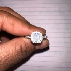 Customer photo of Cubic Zirconia Engagement Ring — Elegant Sparkle in White Gold