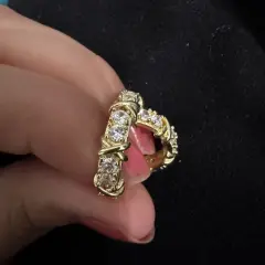 Customer photo of Cross Zircon Stud Earrings — Elegant Sparkle with Vintage Design