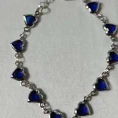 Customer photo of Red Crystal Heart Bracelet — Elegant Metal Chain with Zircon Charm