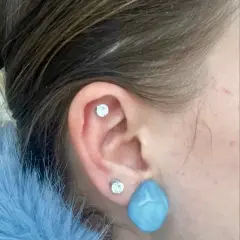 Customer photo of Geometric Ear Cuffs — Colorful Resin Style & Non-Pierced Design