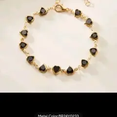 Customer photo of Red Crystal Heart Bracelet — Elegant Metal Chain with Zircon Charm