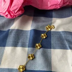 Customer photo of Clover Flower Bracelet — Adjustable Stainless Steel Design