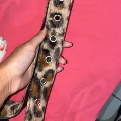 Customer photo of Leopard Faux Fur Belt — Cozy Waist Accent & Y2K Style