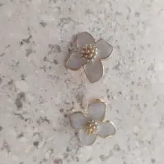 Customer photo of Green Flower Earrings — Vintage Charm & Drip Glaze Finish