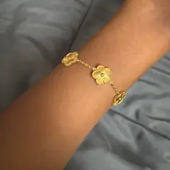 Customer photo of Clover Flower Bracelet — Adjustable Stainless Steel Design