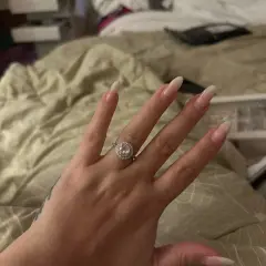 Customer photo of Cubic Zirconia Engagement Ring — Elegant Sparkle in White Gold