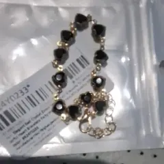 Customer photo of Red Crystal Heart Bracelet — Elegant Metal Chain with Zircon Charm