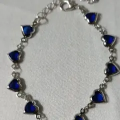 Customer photo of Red Crystal Heart Bracelet — Elegant Metal Chain with Zircon Charm