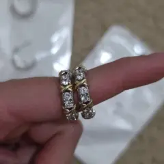 Customer photo of Cross Zircon Stud Earrings — Elegant Sparkle with Vintage Design