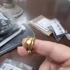 Customer photo of Gold Geometric Open Ring — Chic Adjustable 316L Stainless Steel