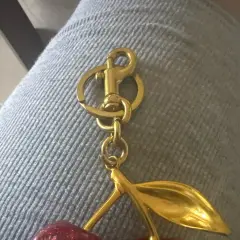 Customer photo of Cherry Bag Charm — Playful Crystal Cherry Pendant Accessory