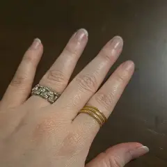 Customer photo of Gold Geometric Open Ring — Chic Adjustable 316L Stainless Steel