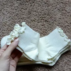 Customer photo of Ruffle Ankle Socks — Chic Breathable Cotton Blend