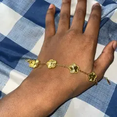 Customer photo of Clover Flower Bracelet — Adjustable Stainless Steel Design