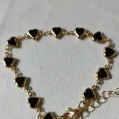Customer photo of Red Crystal Heart Bracelet — Elegant Metal Chain with Zircon Charm