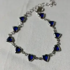 Customer photo of Red Crystal Heart Bracelet — Elegant Metal Chain with Zircon Charm