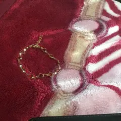 Customer photo of Red Crystal Heart Bracelet — Elegant Metal Chain with Zircon Charm