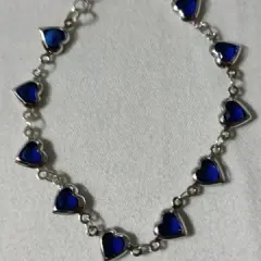 Customer photo of Red Crystal Heart Bracelet — Elegant Metal Chain with Zircon Charm