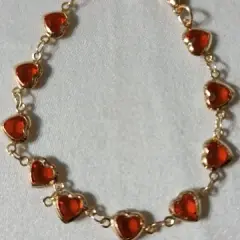 Customer photo of Red Crystal Heart Bracelet — Elegant Metal Chain with Zircon Charm