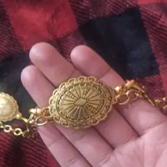 Customer photo of Retro Waist Chain Belt — Chic Carved Metal Circles