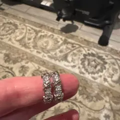Customer photo of Cross Zircon Stud Earrings — Elegant Sparkle with Vintage Design
