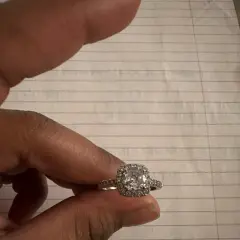 Customer photo of Cubic Zirconia Engagement Ring — Elegant Sparkle in White Gold