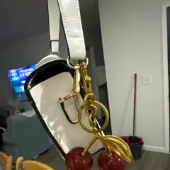 Customer photo of Cherry Bag Charm — Playful Crystal Cherry Pendant Accessory