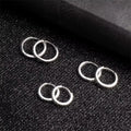 925 Silver Gold Huggie Hoops CZ Cartilage Cuff Earrings